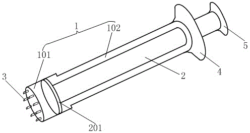 Multi-point microinjection device for uterine neck