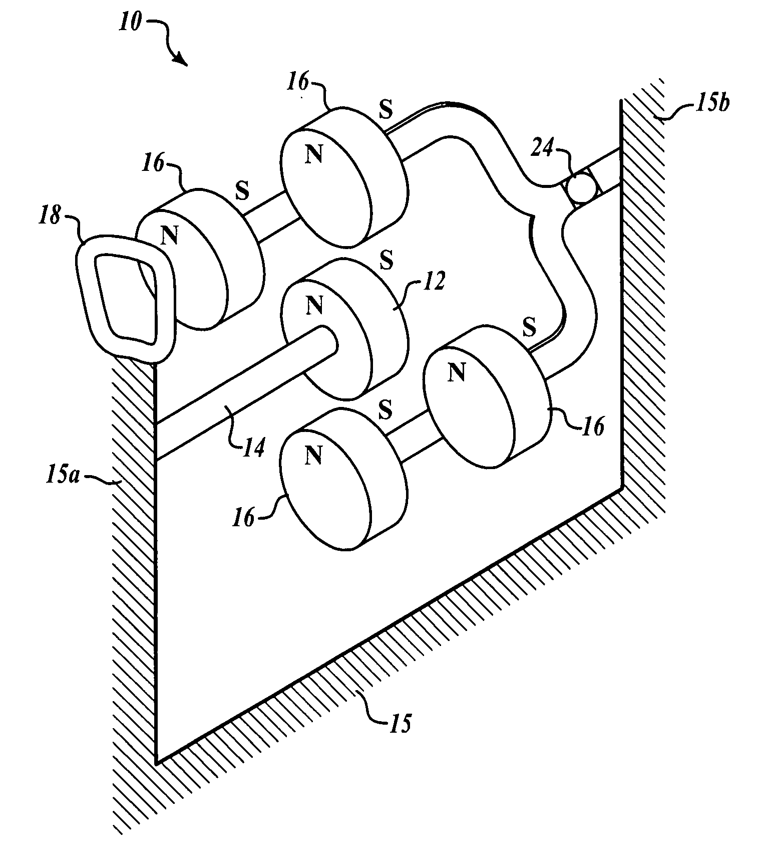 Magnetic suspension with integrated motor