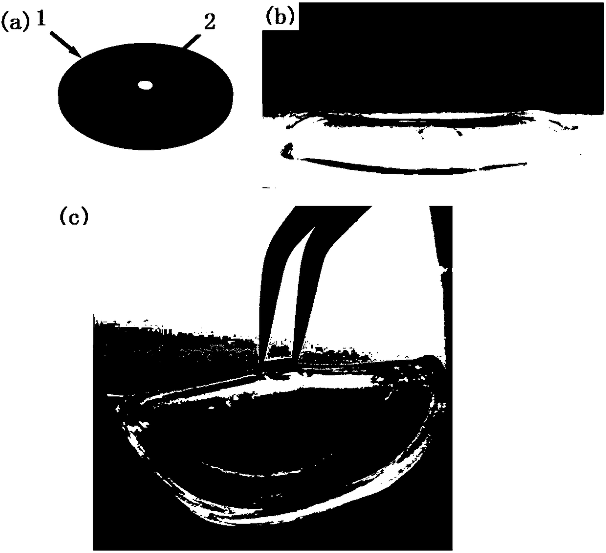 Hydrogel composite device for measuring ionizing radiation dose and preparation method thereof