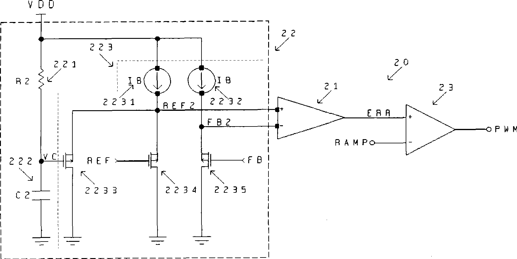 Pulse-width modulation controller for switching voltage stabilizer