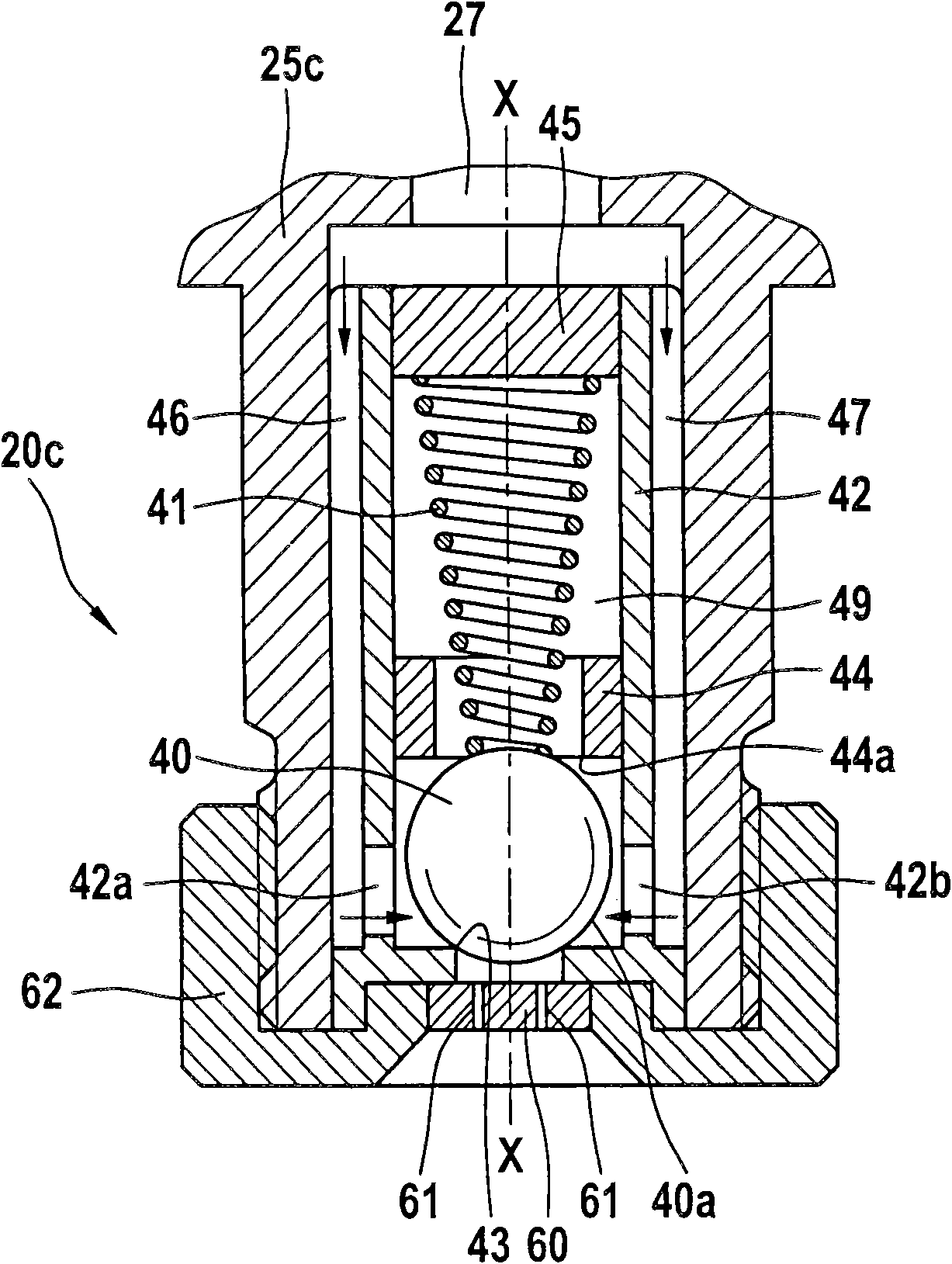 Compact type ejection apparatus provided with injector opening inward