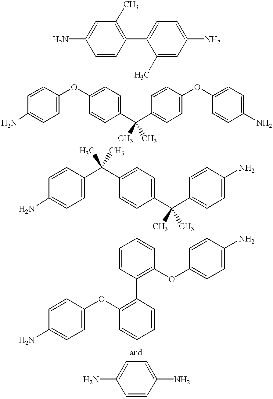 Triamine-modified polymides having improved processability and low melt flow viscocity