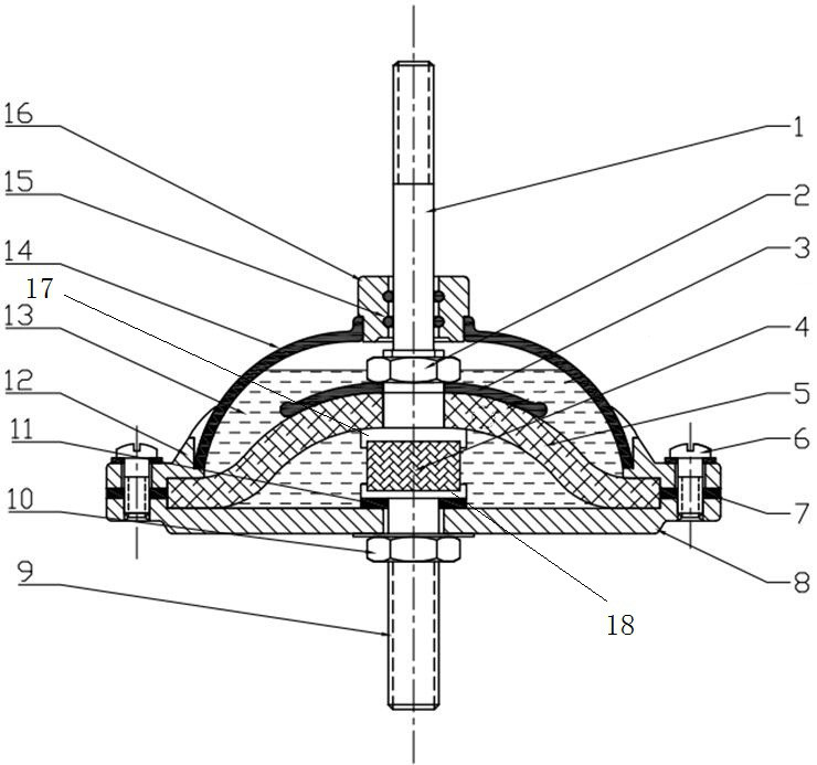 Magnetorheological high-damping shock absorber based on metal rubber porous material and shock absorption method of magnetorheological high-damping shock absorber