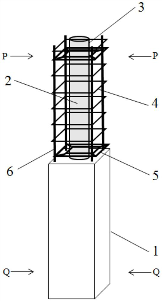 Self-repairing concrete, prefabricated embedded column core concrete composite column and preparation method