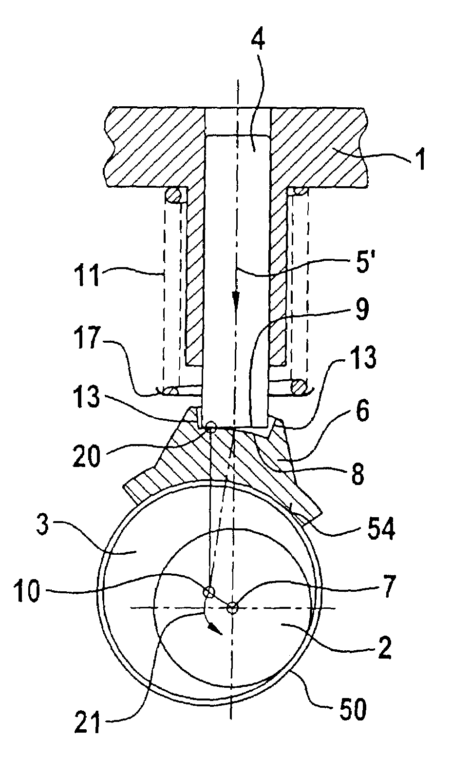 Radial piston pump with piston rod elements in rolling contact with the pump pistons