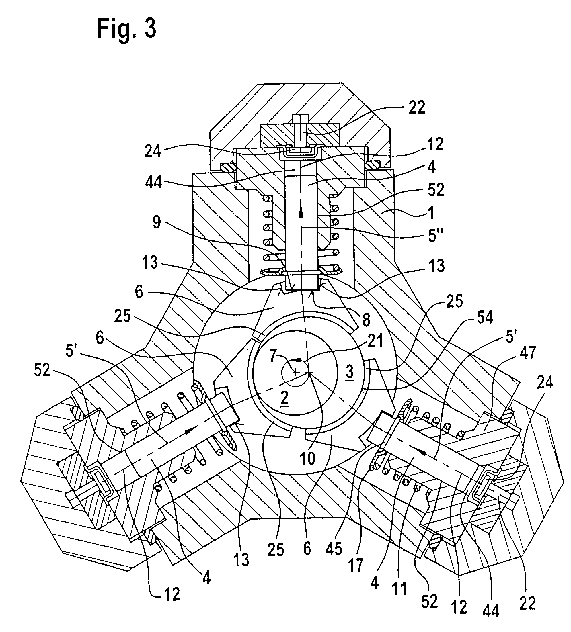 Radial piston pump with piston rod elements in rolling contact with the pump pistons