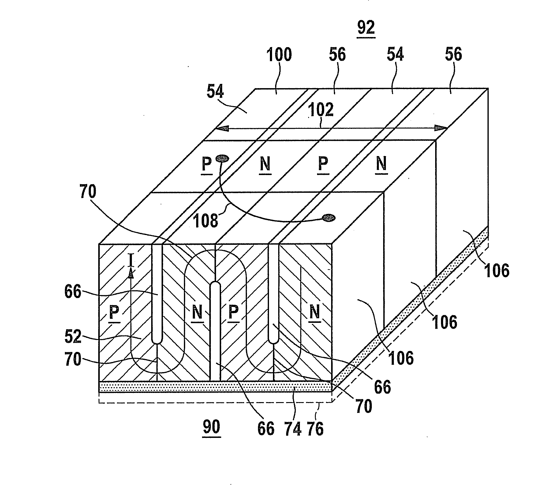 Thermoelectric generator including a thermoelectric module having a meandering p-n system