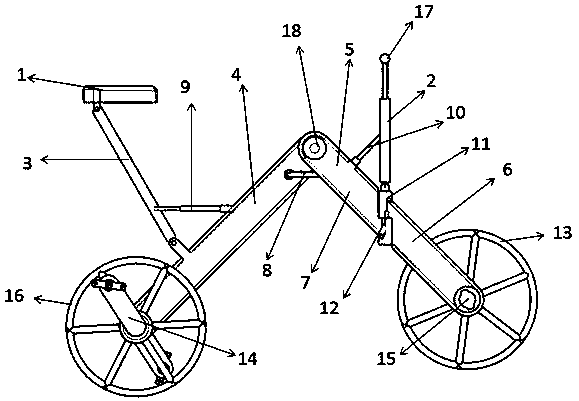 Foldable multi-state variable single-wheel and double-wheel bicycle