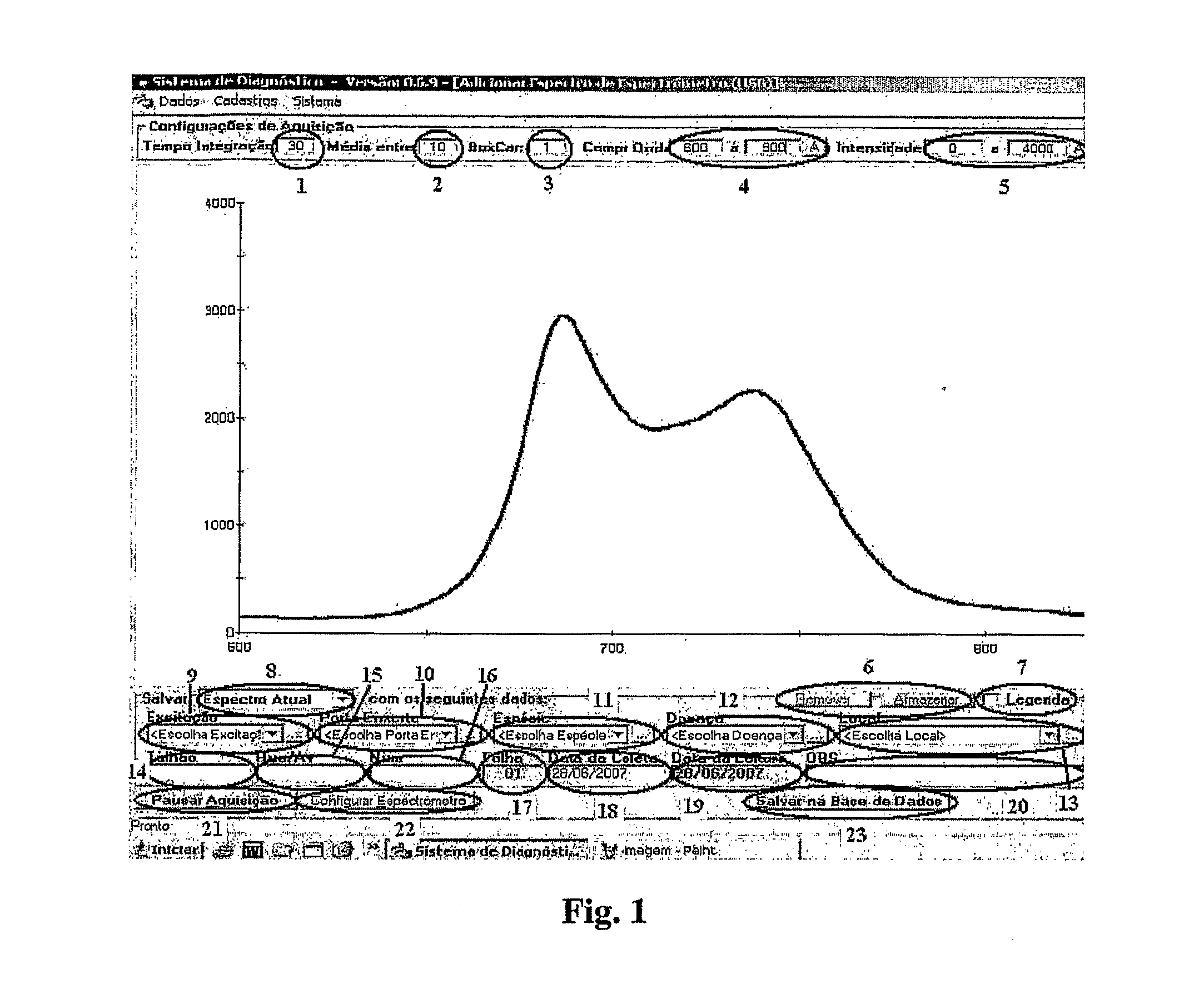 Method, apparatus and system for diagnosis of stress and disease in higher plants