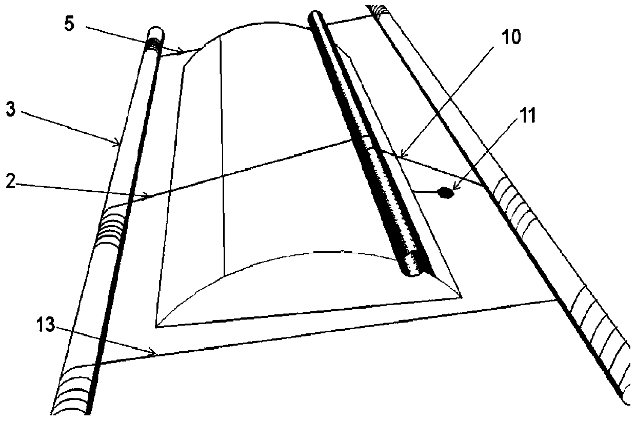 A whole shed surface rolling device for arch shed insulation quilt and its use method