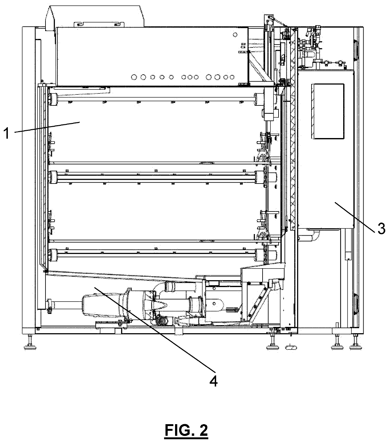 Washing machine adapted for cages and accessories used in the field of research on laboratory animals