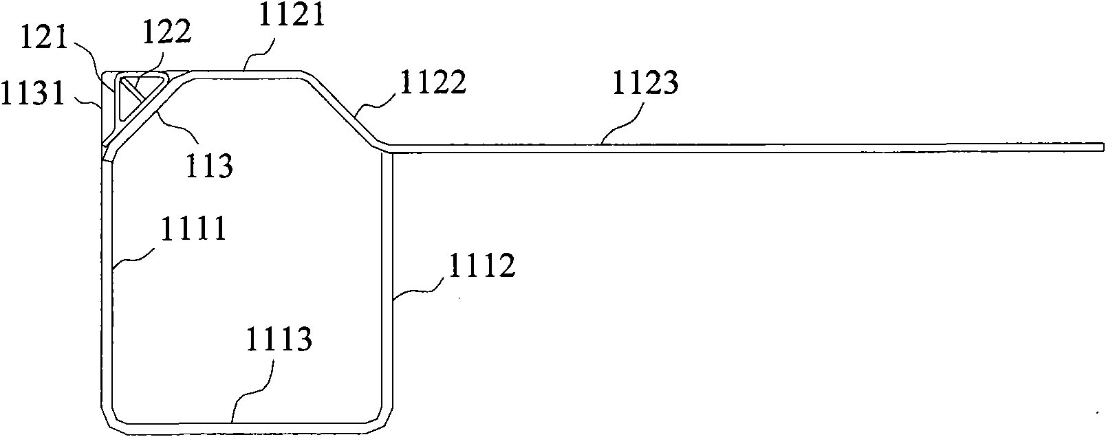 Container door lintel with electronic tag and container provided with same