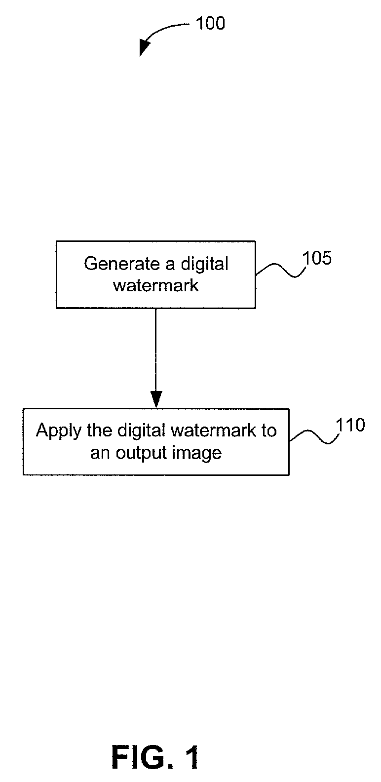 Method for applying a digital watermark to an output image from a computer program