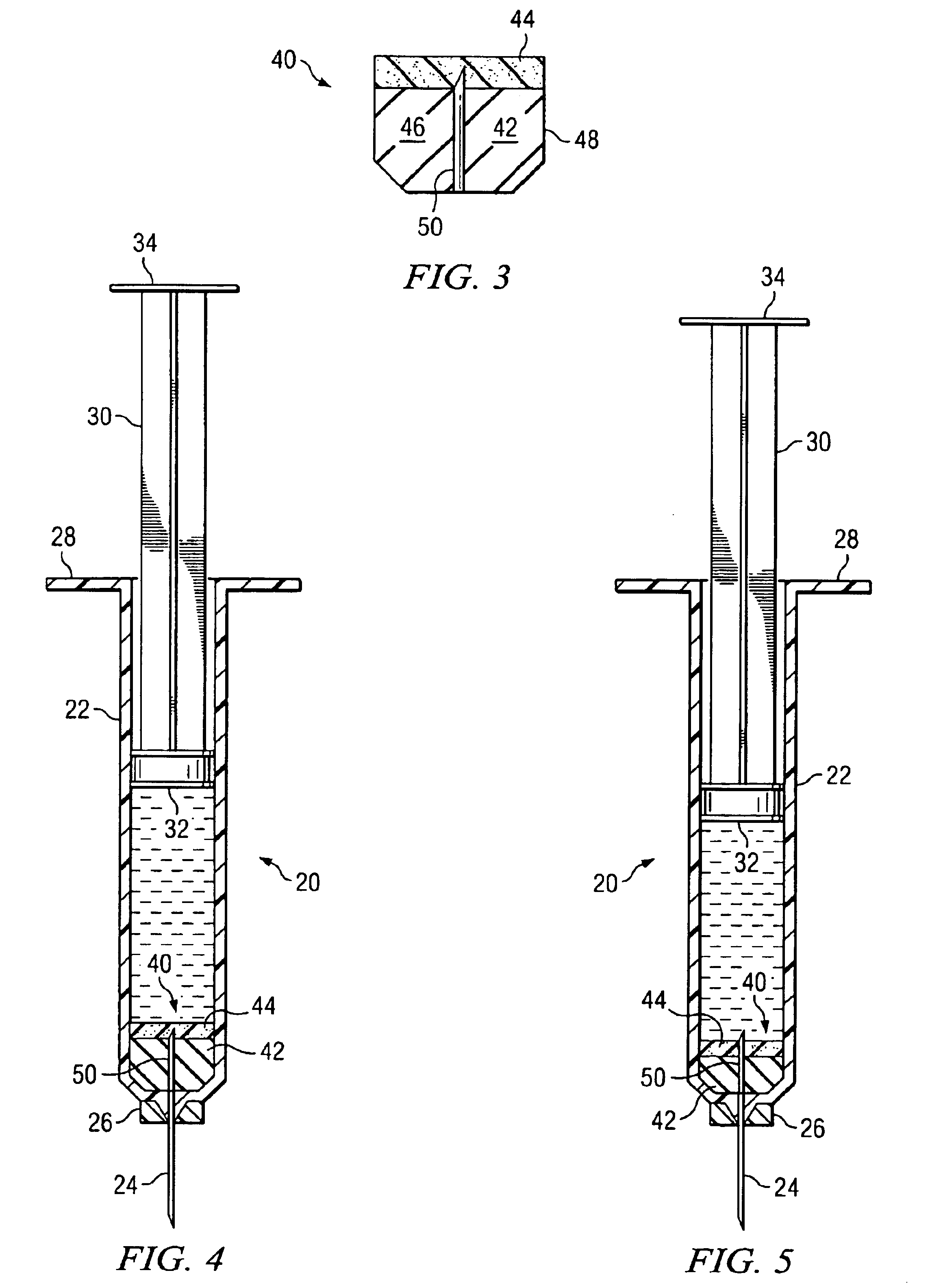Syringe for sequential delivery of different fluids
