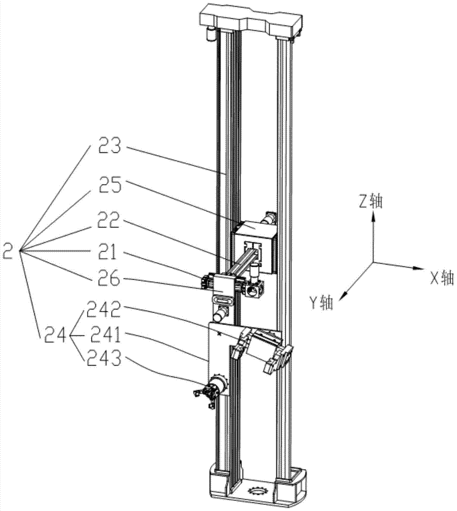 An agv trolley loaded with a manipulator