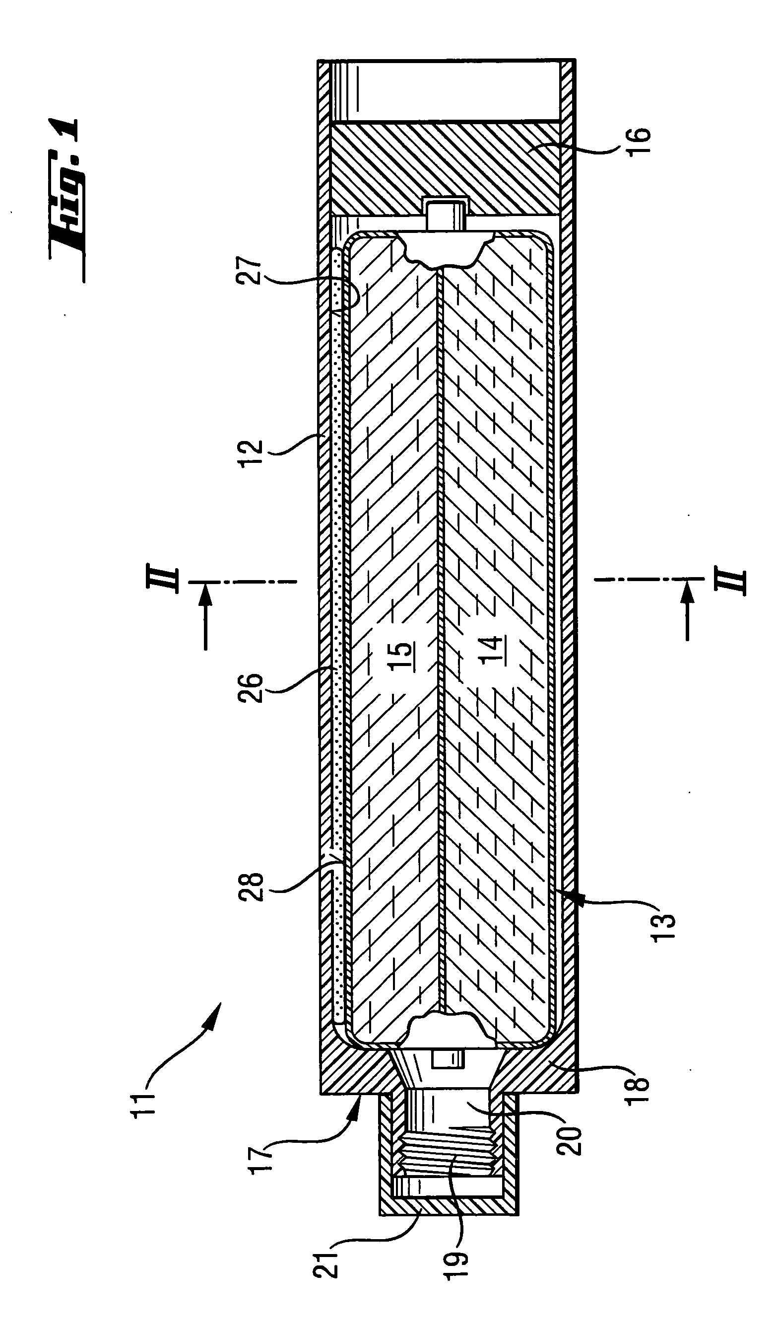 Cartridge for multicomponent masses