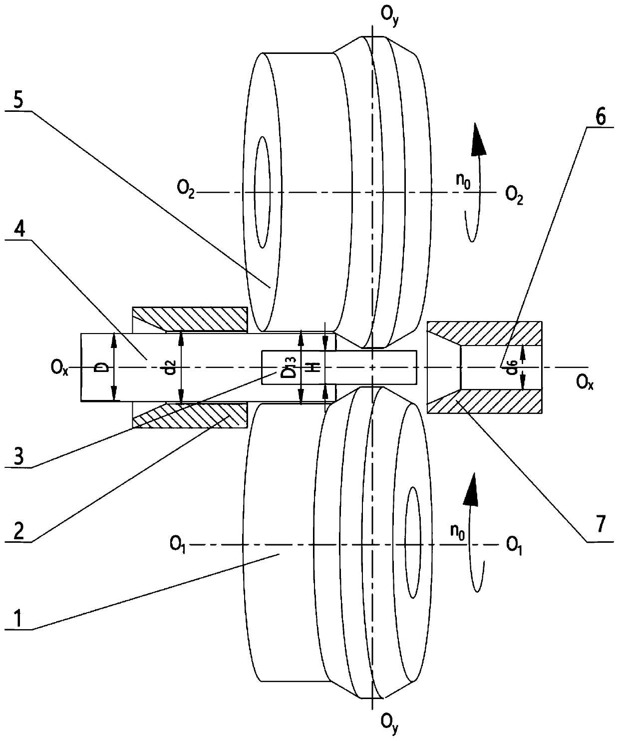 Apparatus and method for two-roll skew rolling forming of round bar