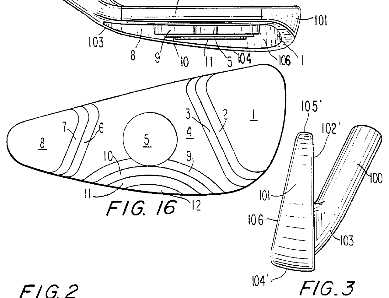 Perimeter weighted iron type golf club head with multiple level weight pads