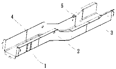 Structure of multi-section rear longitudinal beam