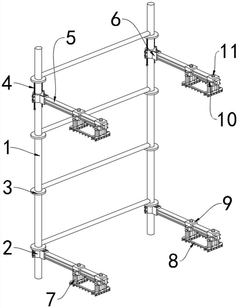 Building climbing mechanical arm attaching device
