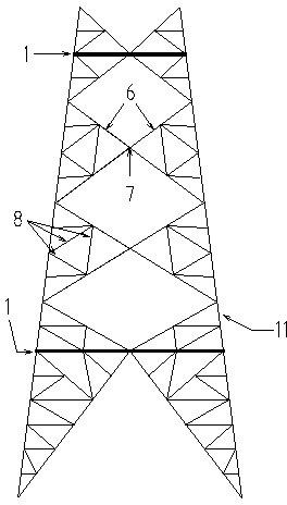 Wind resistance and reinforcement transformation method of high-voltage and superhigh-voltage power transmission line iron tower