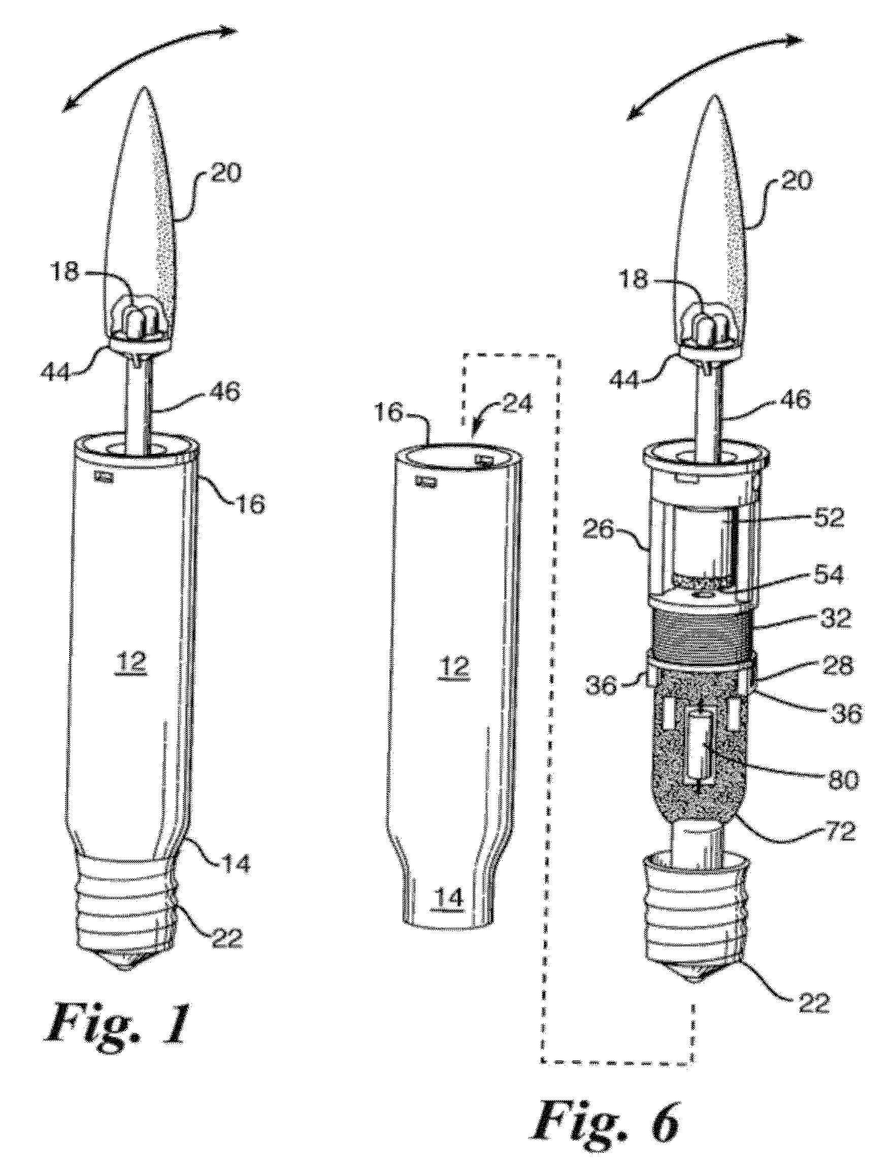 Systems, components, and methods for electronic candles with moving flames