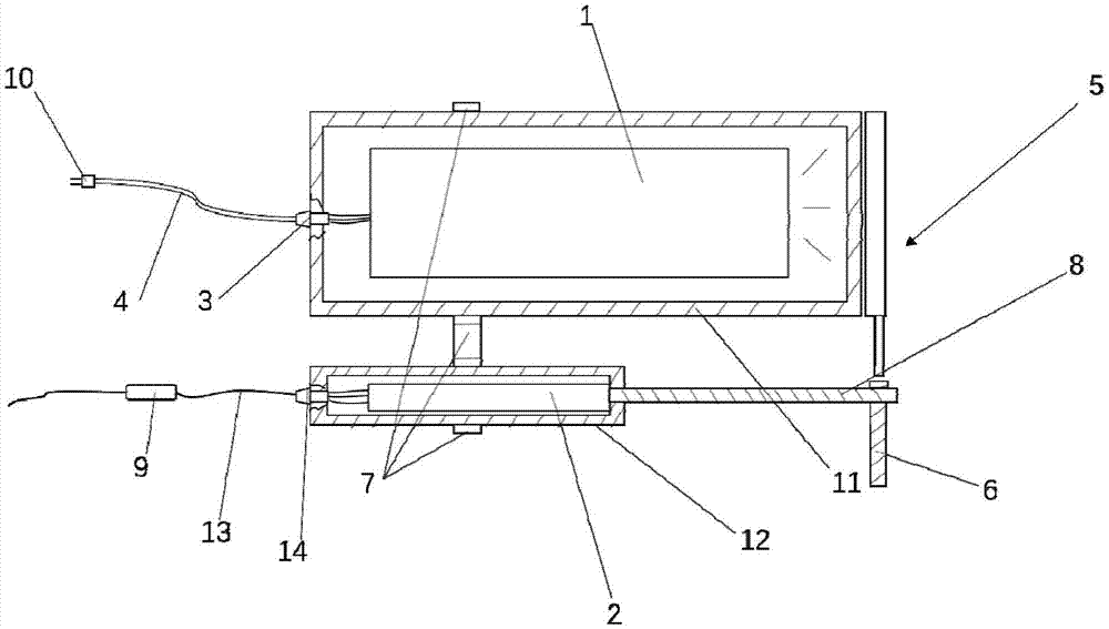 Underwater light source device with hairbrush and diaphragm