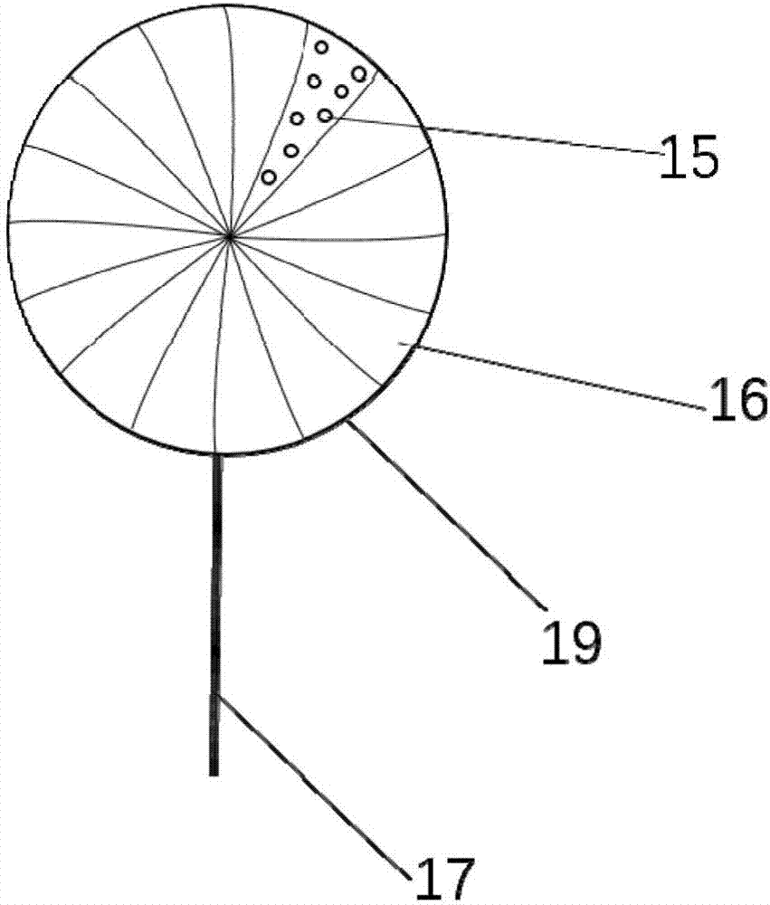 Underwater light source device with hairbrush and diaphragm