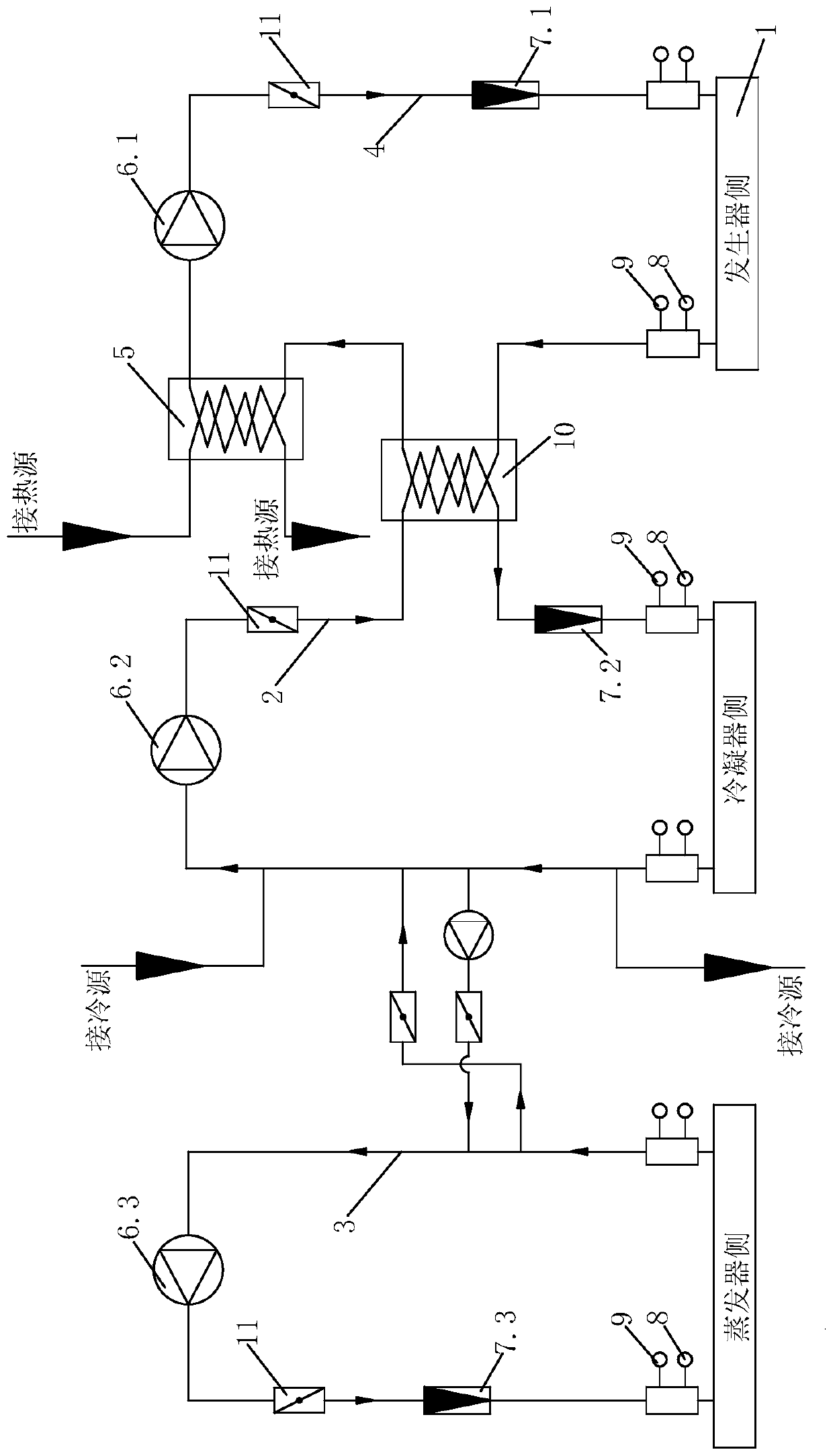 A first-class absorption heat pump unit test device