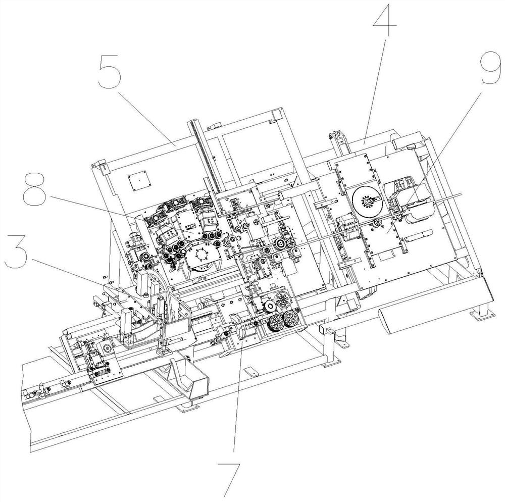 An integrated equipment for processing round steel bars and straight screw bars