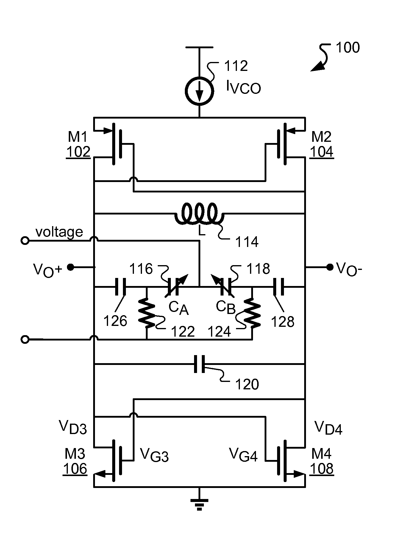 Low Noise VCO Circuit Having Low Noise Bias