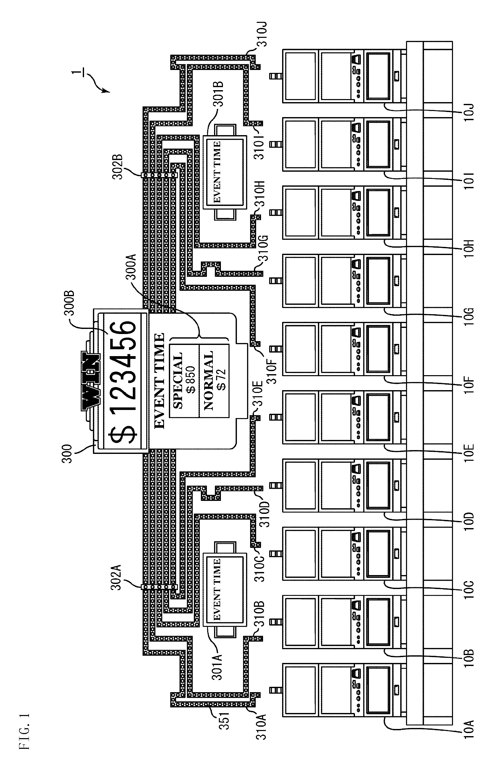 Gaming system having a plurality of gaming machines linked by network and control method thereof