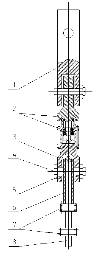 Tail rope suspension device of skip bucket and method for replacing tail rope
