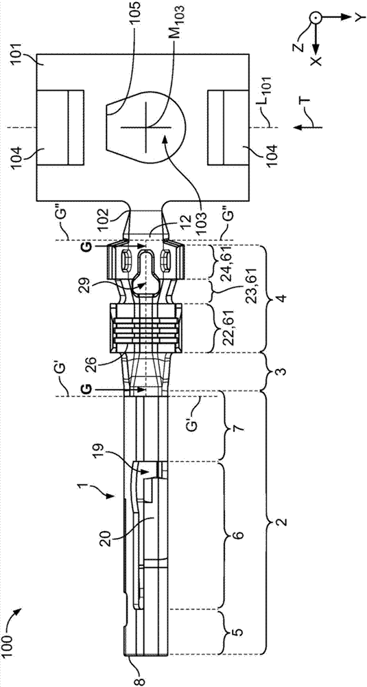 Contact element and equipping arrangement with the contact element