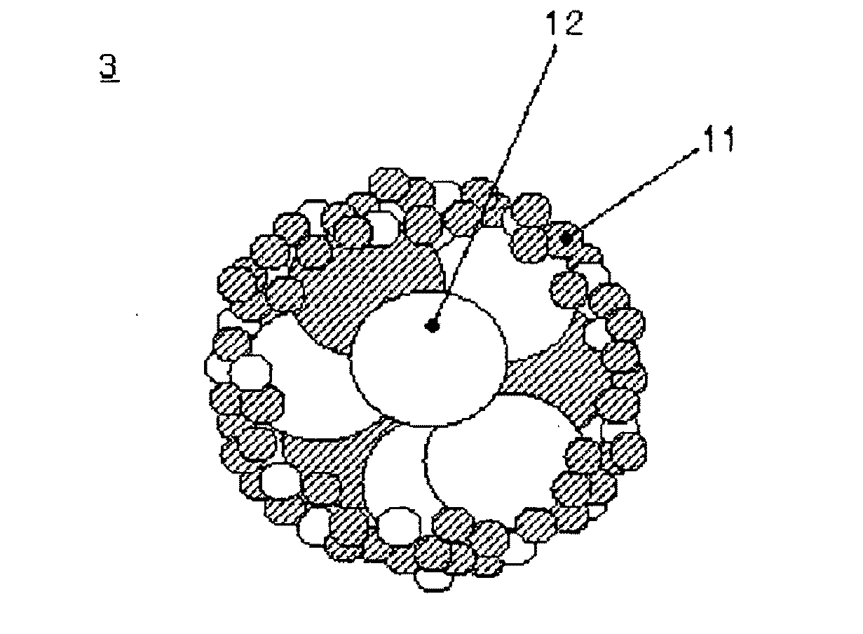 Composite particles for electrochemical element electrode