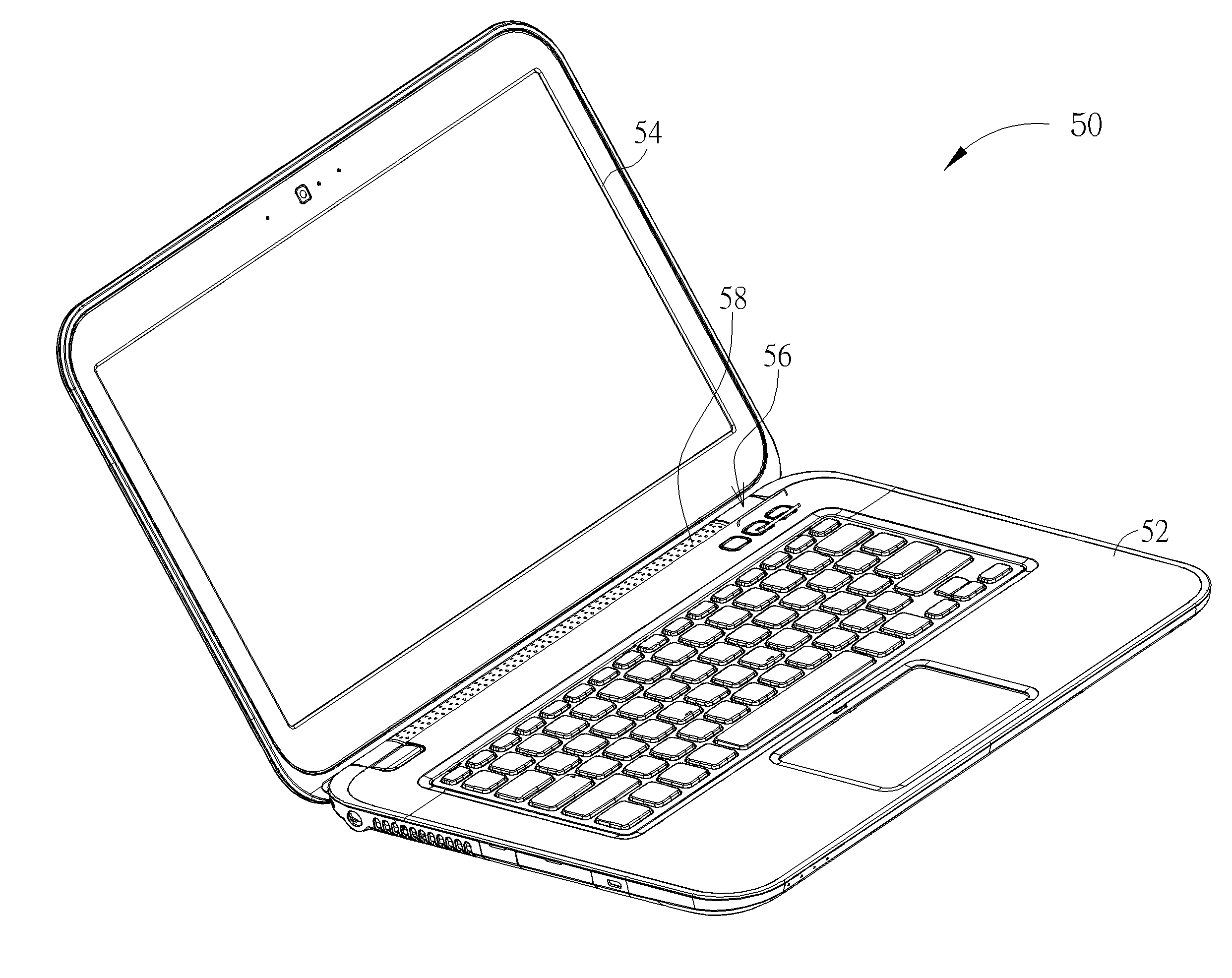 Portable electronic device with an electronic module