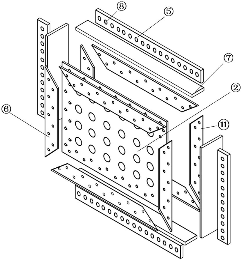 Built-in perforated steel plate composite shear wall