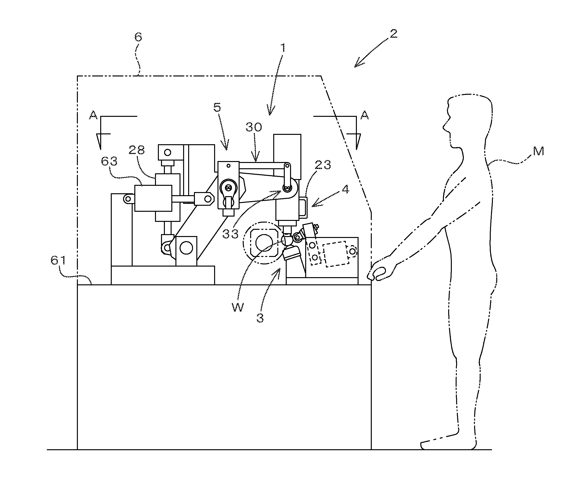 Working head moving device