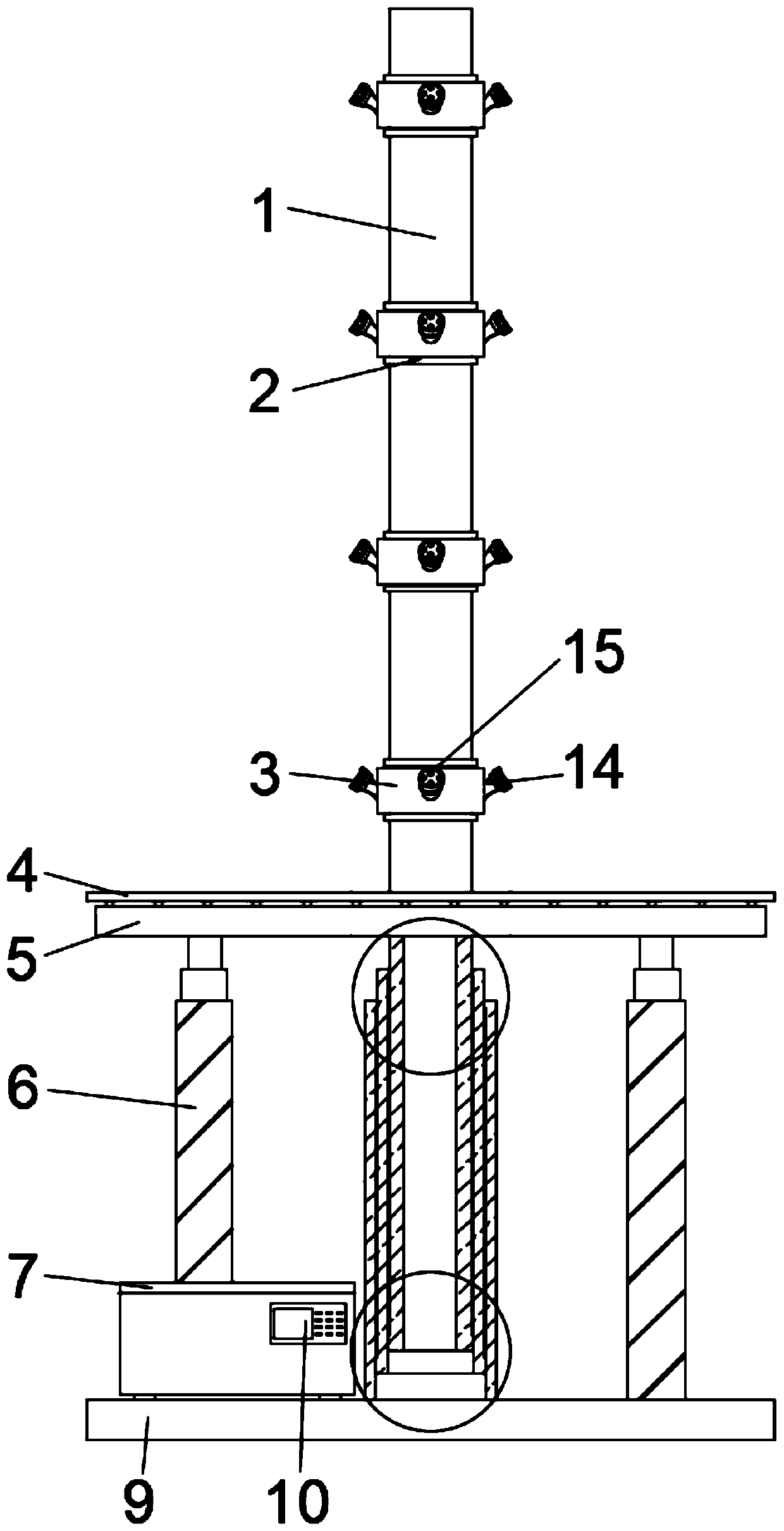 Combined structure of spray pipe and spray heads of sprinkling irrigation equipment