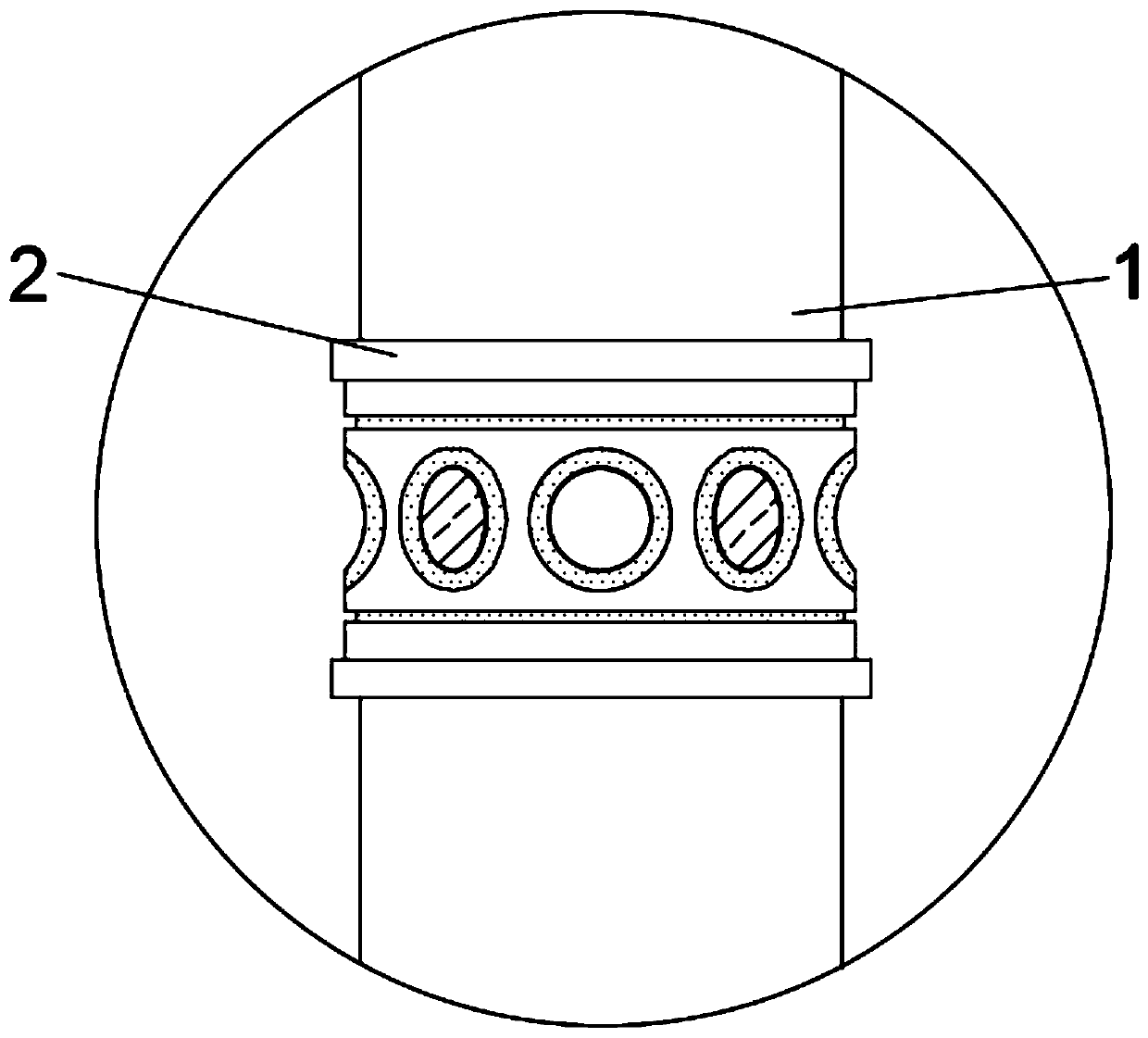 Combined structure of spray pipe and spray heads of sprinkling irrigation equipment