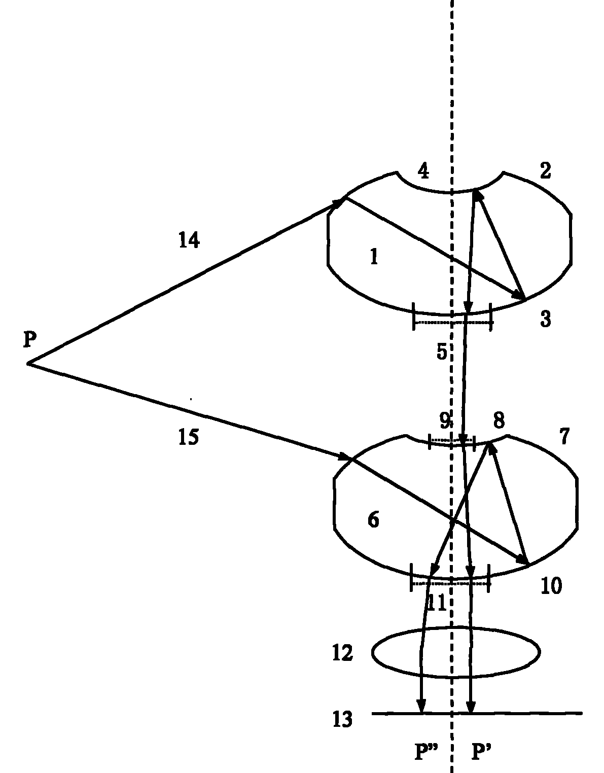 Device and method for implementing stereo imaging by overall view ring belt imaging lens
