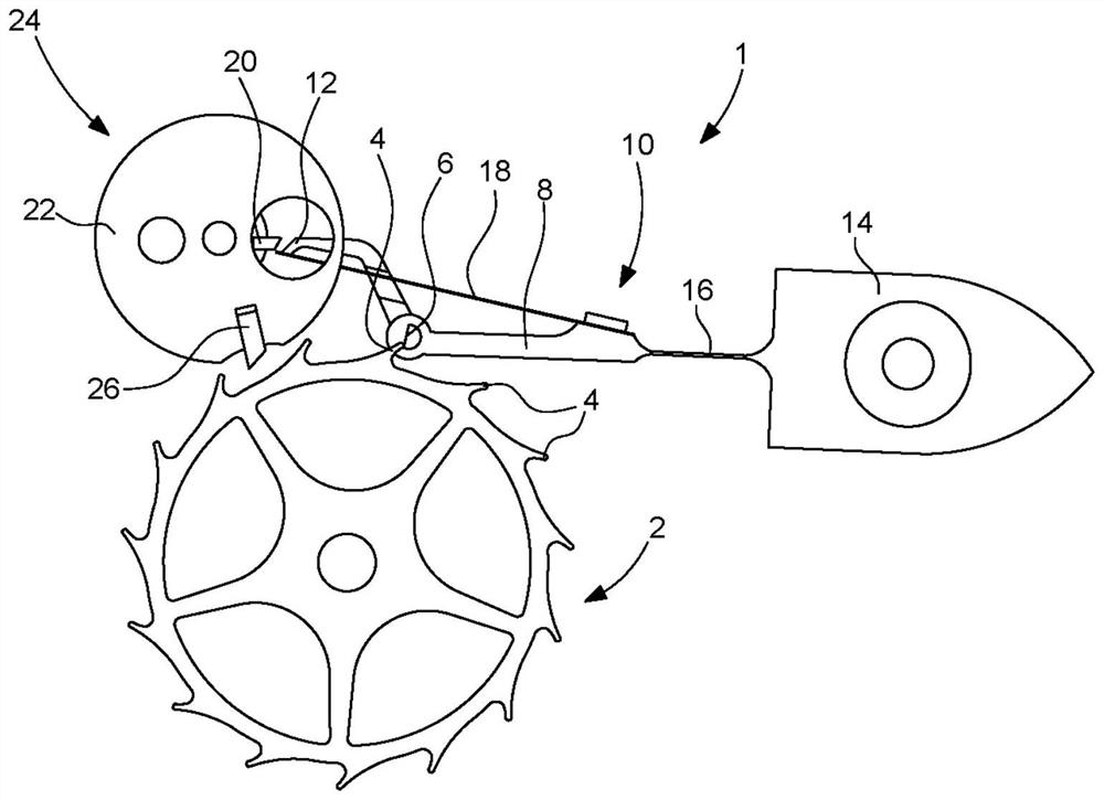 Detent escapement for timepiece