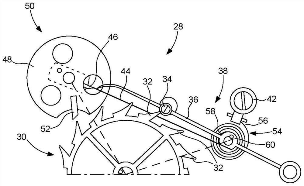 Detent escapement for timepiece