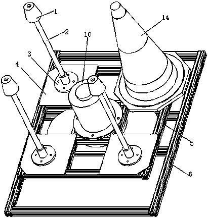 A road cone storage device that facilitates mechanized fixed-point extraction