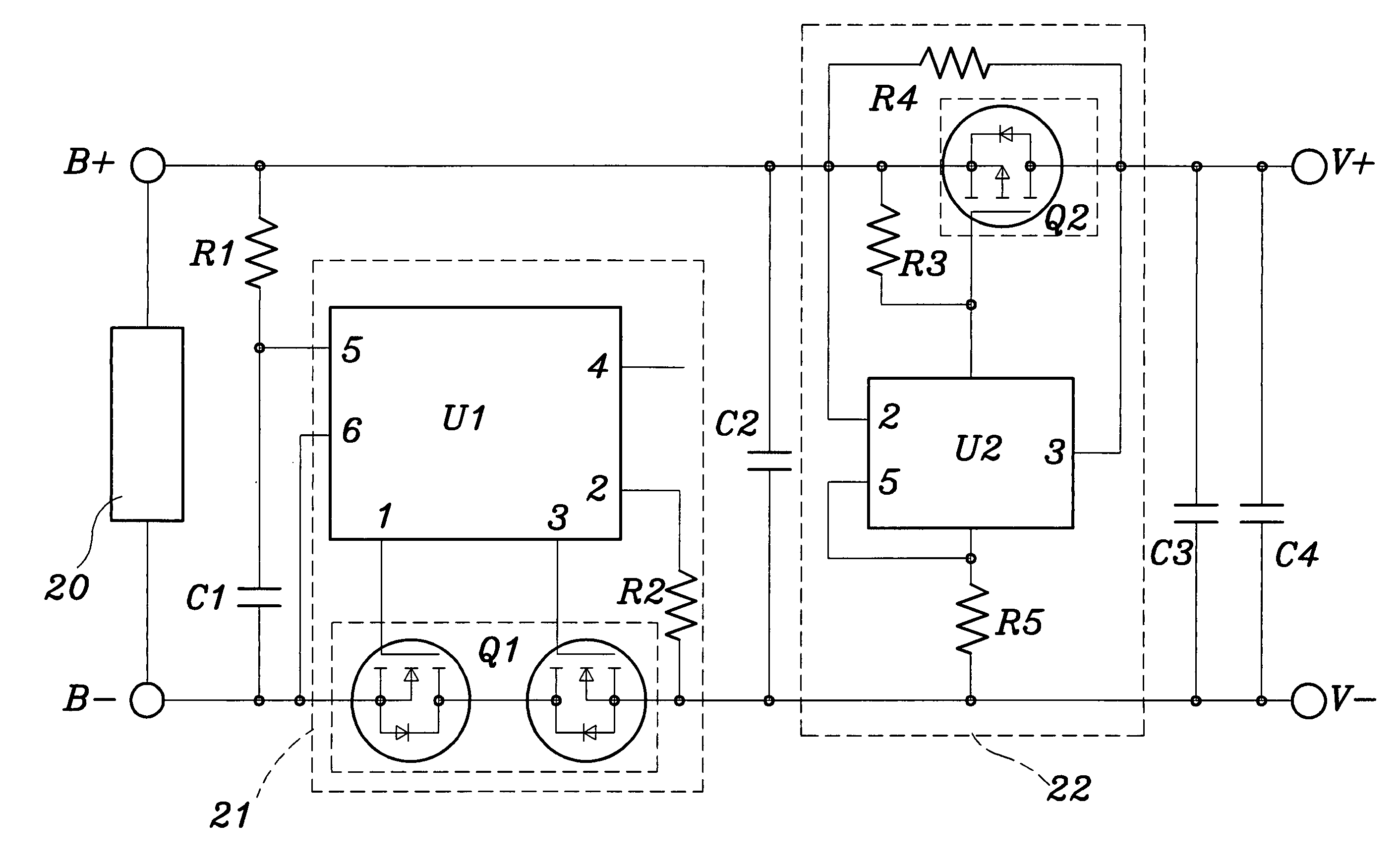 Circuit structure for rechargeable battery