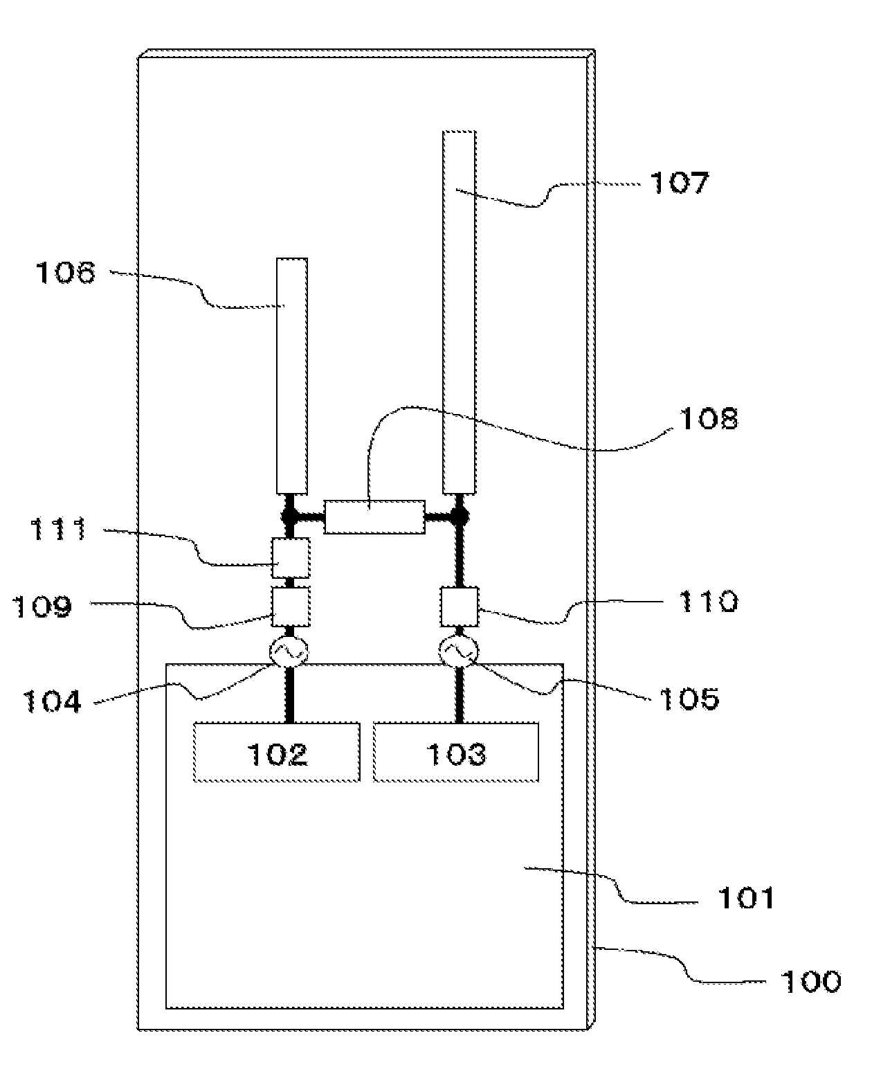 Antenna device and portable wireless terminal equipped with same