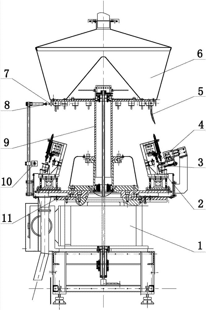 Single-drive-translation-two-rotation three-dimensional sand filling vibrator based on parallel mechanism