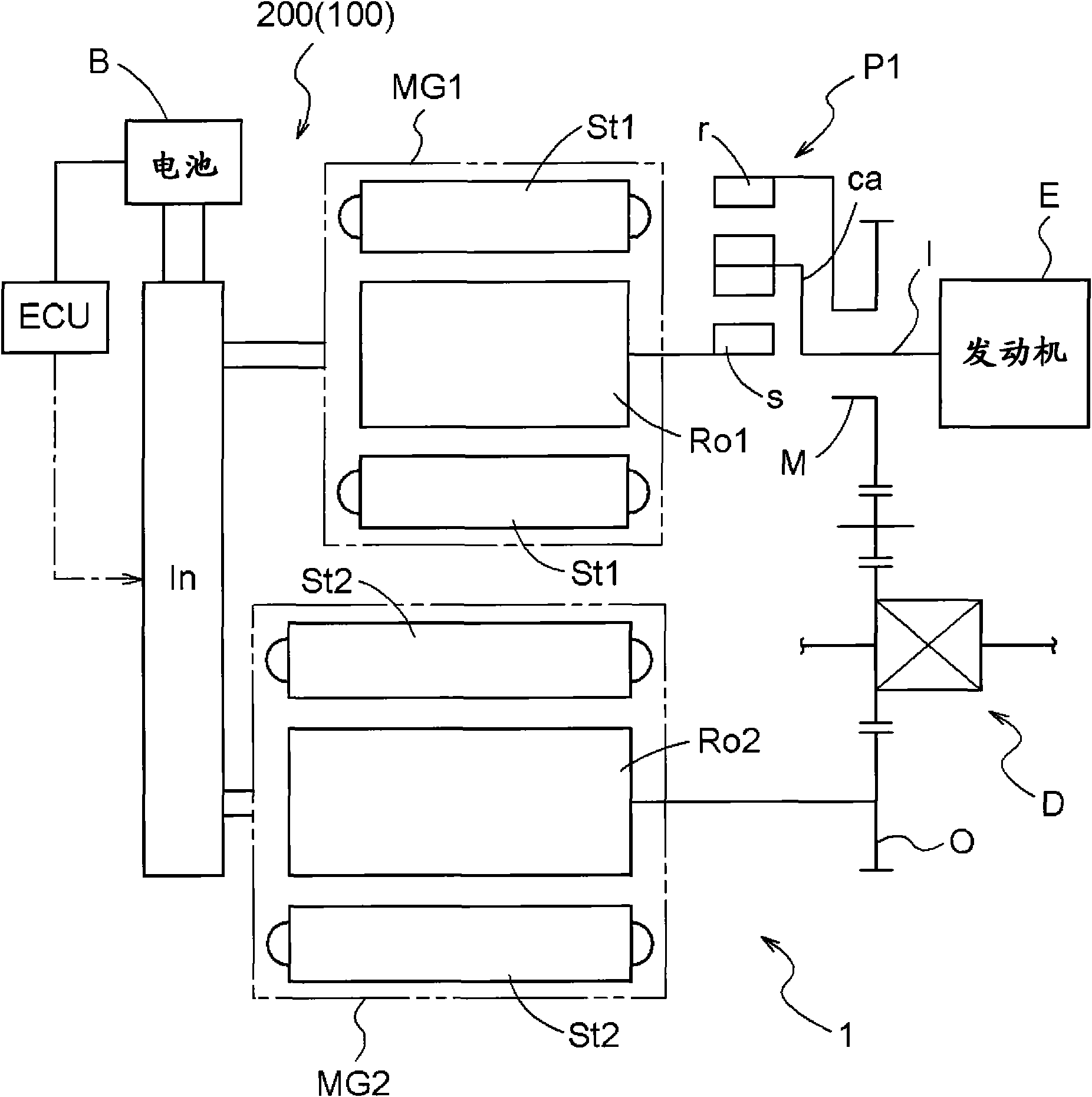 Rotating electric machine control system and vehicle drive system including the rotating electric machine control system