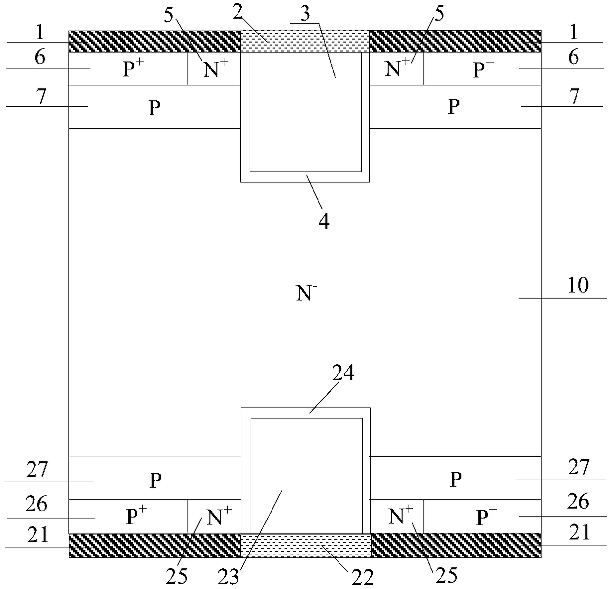 A kind of bidirectional igbt device and manufacturing method thereof