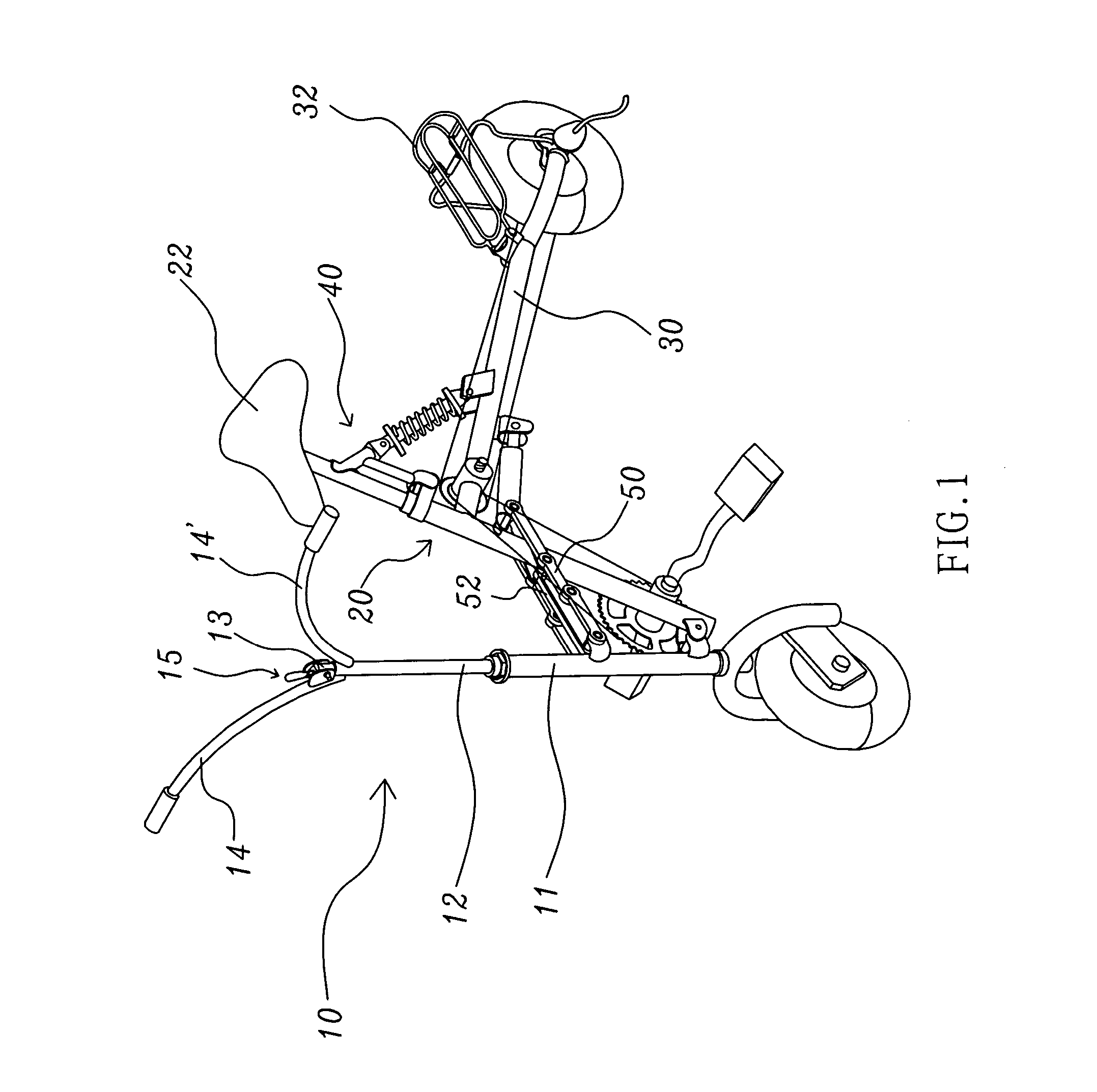 Folding bicycle structure
